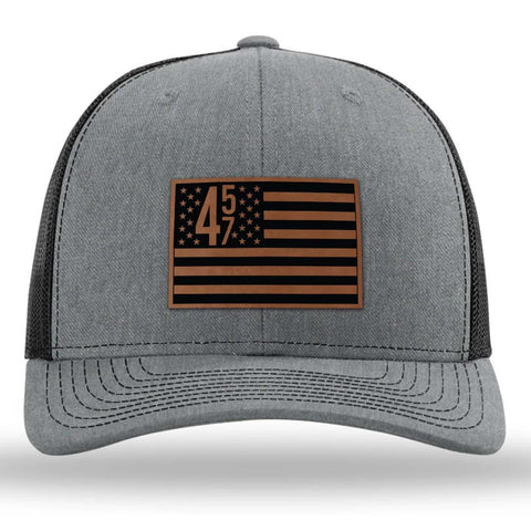 45 47 American Flag Premium Leather Patch Hat