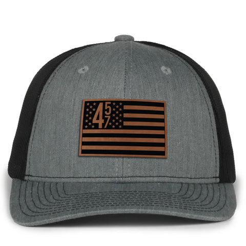 45 47 Leather Patch Hat