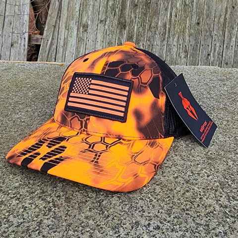 American Flag Leather Patch Hat (CHTK)