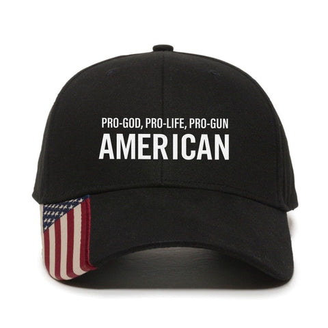 Pro God, Pro Life, Pro Gun American Premium Embroidery Hat