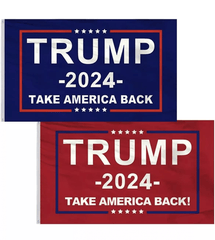 Trump 2024 Take America Back With Grommets Flags (2 Pack) (WH3)