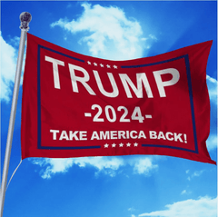 Trump 2024 Take America Back With Grommets Flags (2 Pack) (WH3)