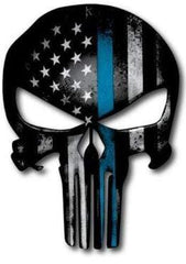 Thin Blue Line Punisher Skull Sticker (TAT2024)