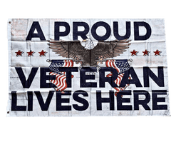 A Proud Veteran Lives Here Flag 3x5 Flag (WH3)  (TAT2024)